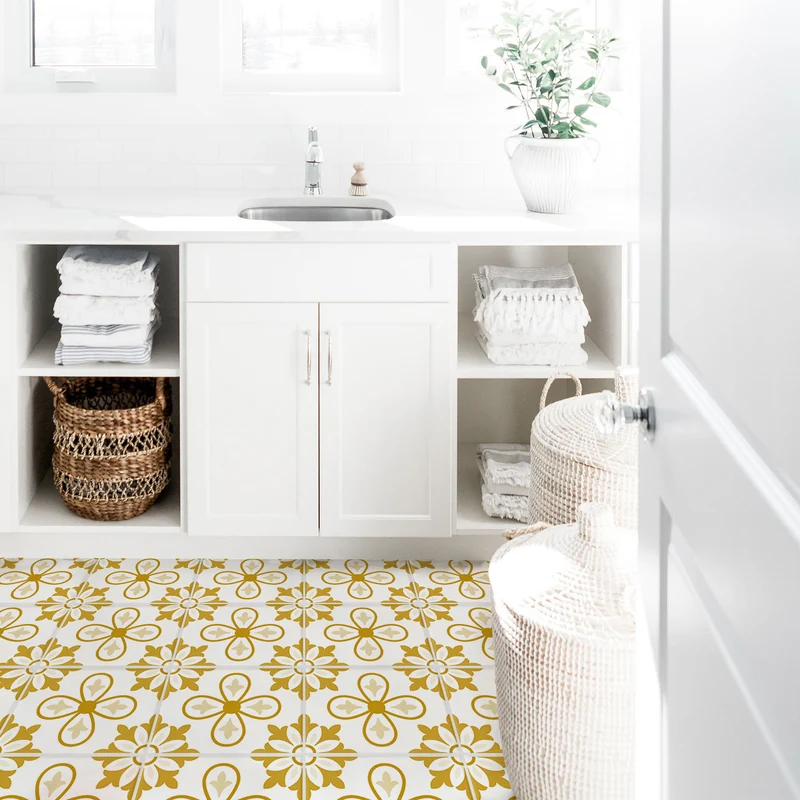 Malaga Rectangular Floor Stickers 20x25 cm - Pack of 14 Stickers - Multiple Colors Available
