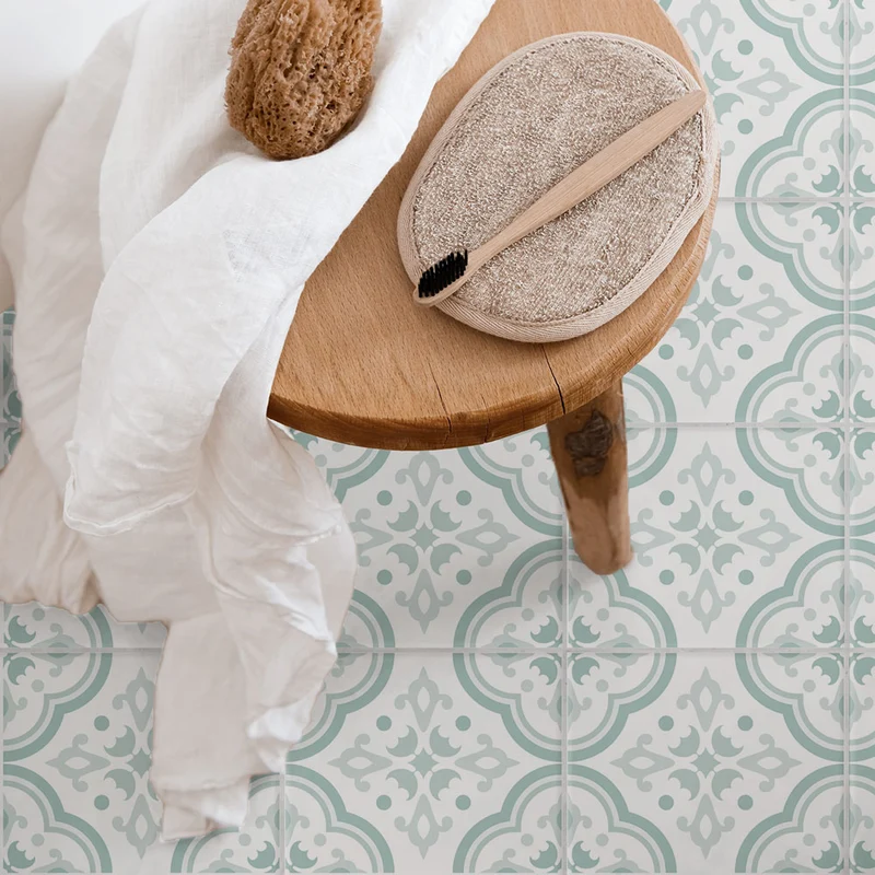 Lisbon Rectangular Floor Tile Stickers 20x25 cm - Pack of 14 Stickers - Multiple Colors Available