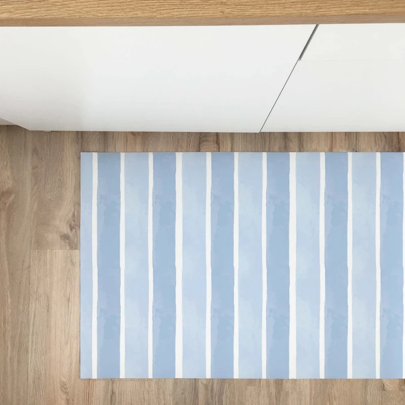 Watercolor Stripes Vinyl Rug