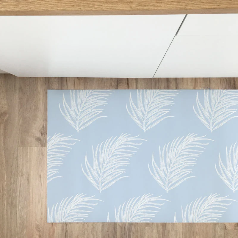 Palms Vinyl Kitchen Rug - More Colors Available
