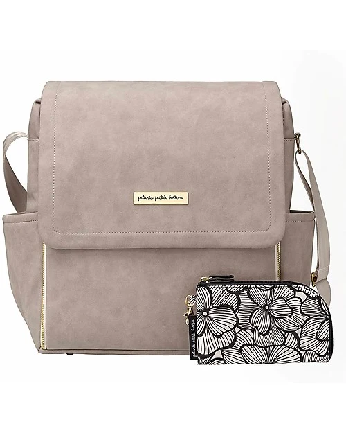 Sac à dos à langer Boxy Grey en similicuir Petunia Pickle Bottom