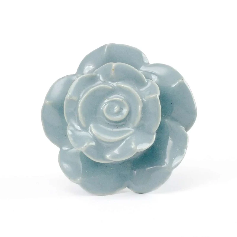 Pomo Móvil Rosa en Cerámica Gris