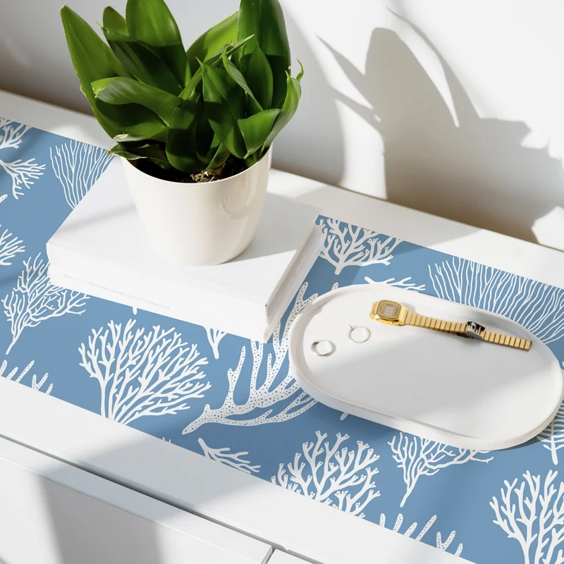 Corals Vinyl Table Runner - More Colors Available