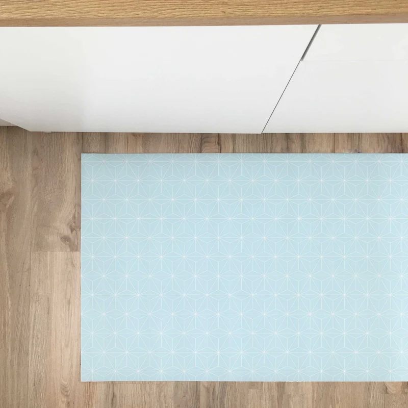 Tokyo Light Blue Vinyl Carpet 100x300