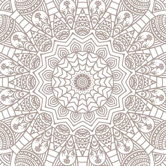 105x20 cm Adhesive Fabric Mandala Taupe