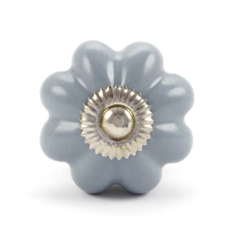Perilla Flor Cerámica Gris