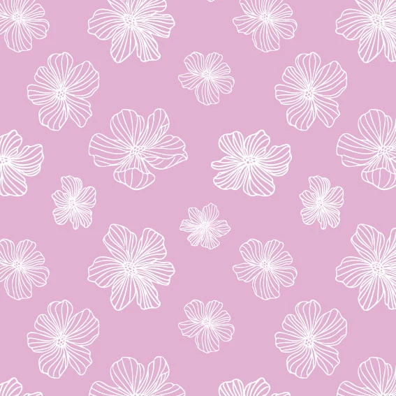 50x300 cm Vinyl Poppies Mauve