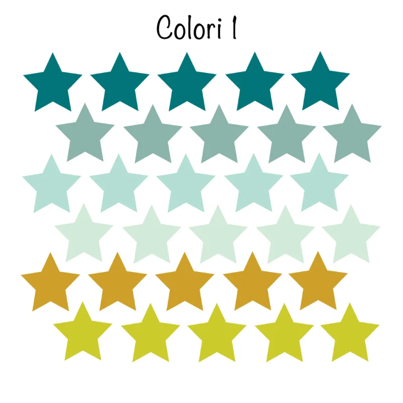 Pegatinas de estrellas de colores: más variaciones de color disponibles