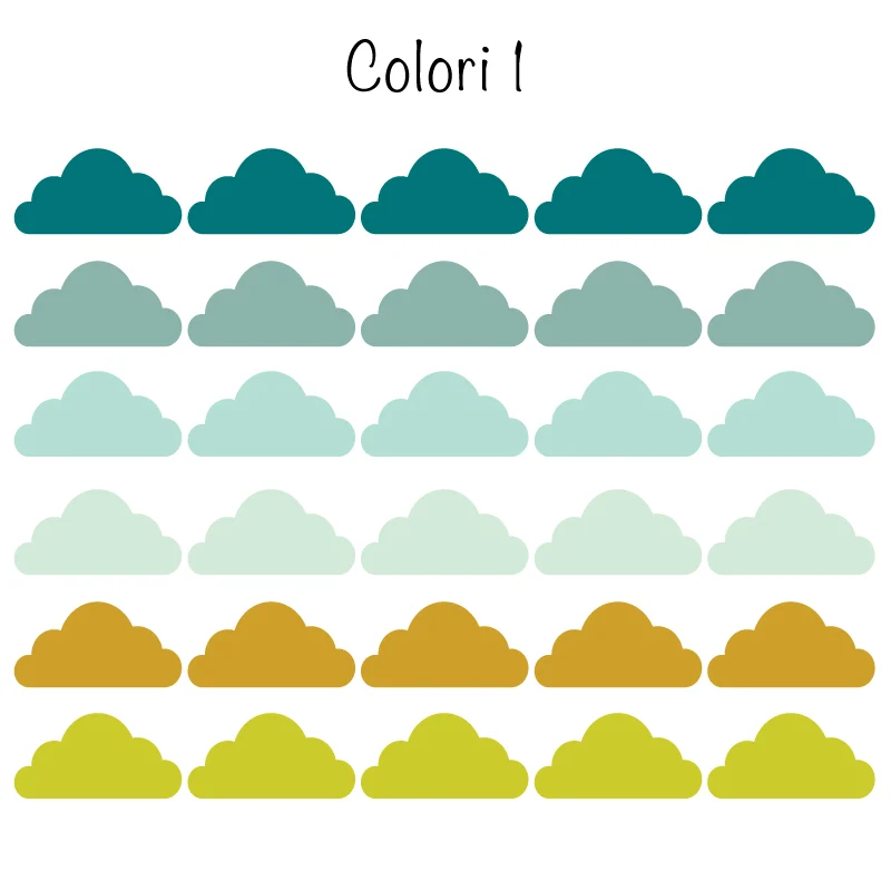 Autocollants nuage de couleur - Plus de variations de couleur disponibles