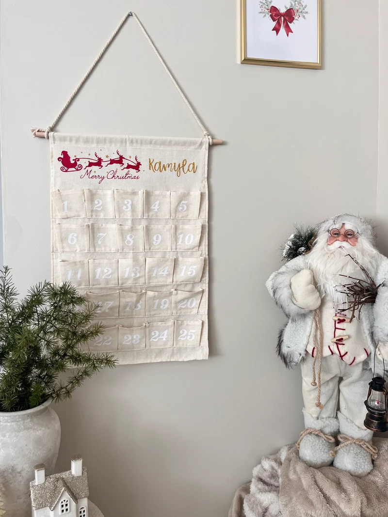 Calendrier de l'avent numéros blanc