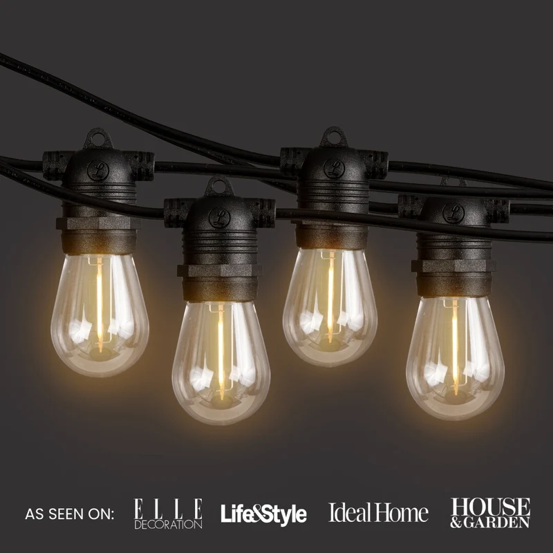 Premium Solar Bulb String Lights - 33ft / 10m