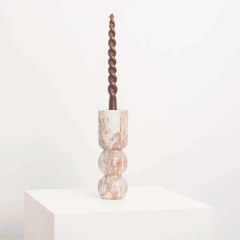 Bougeoir en Marbre Beige