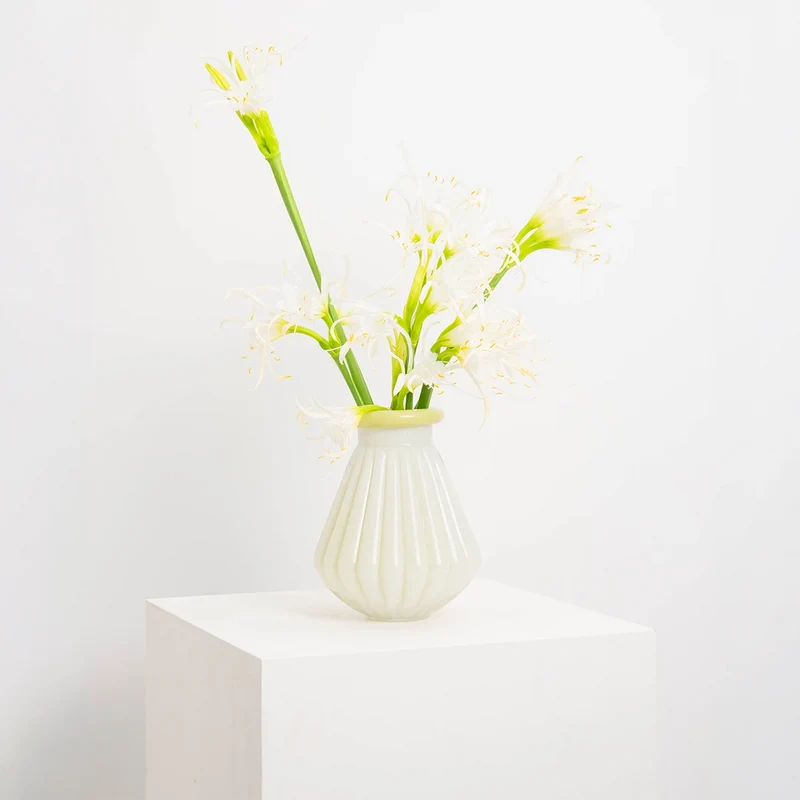 Vase en Verre Strié Vert