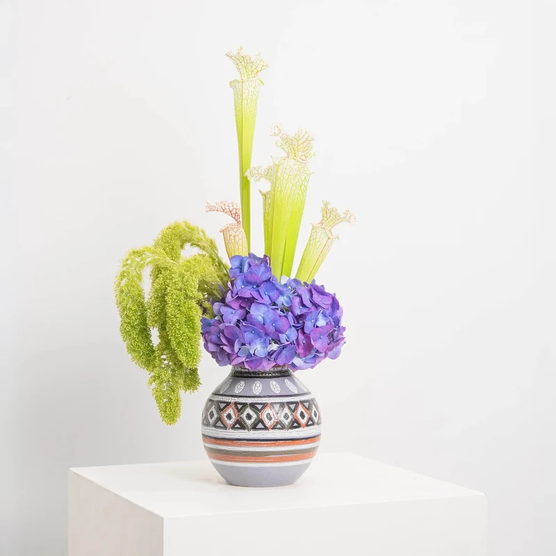 Vase en Céramique Décor Géométrique