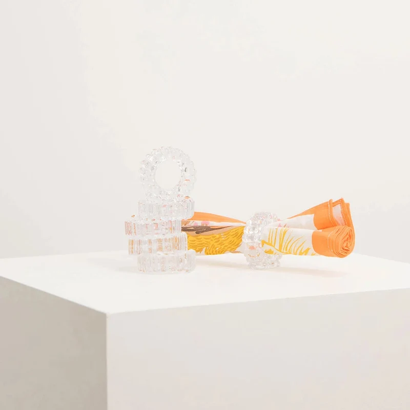 Ronds de Serviette en Verre Moulé Perlé