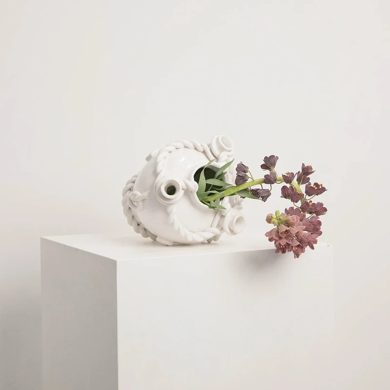 Vase Tulipière en Faïence de Malicorne Signé TESSIER