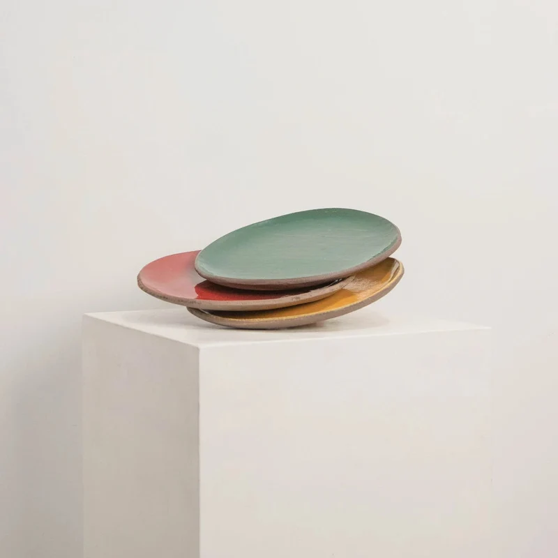 Grande Assiette en Grès et Ciment