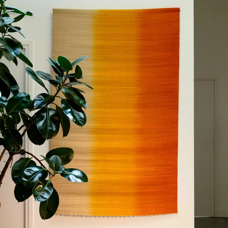 Grande Natte Tressée Jaune et Orange