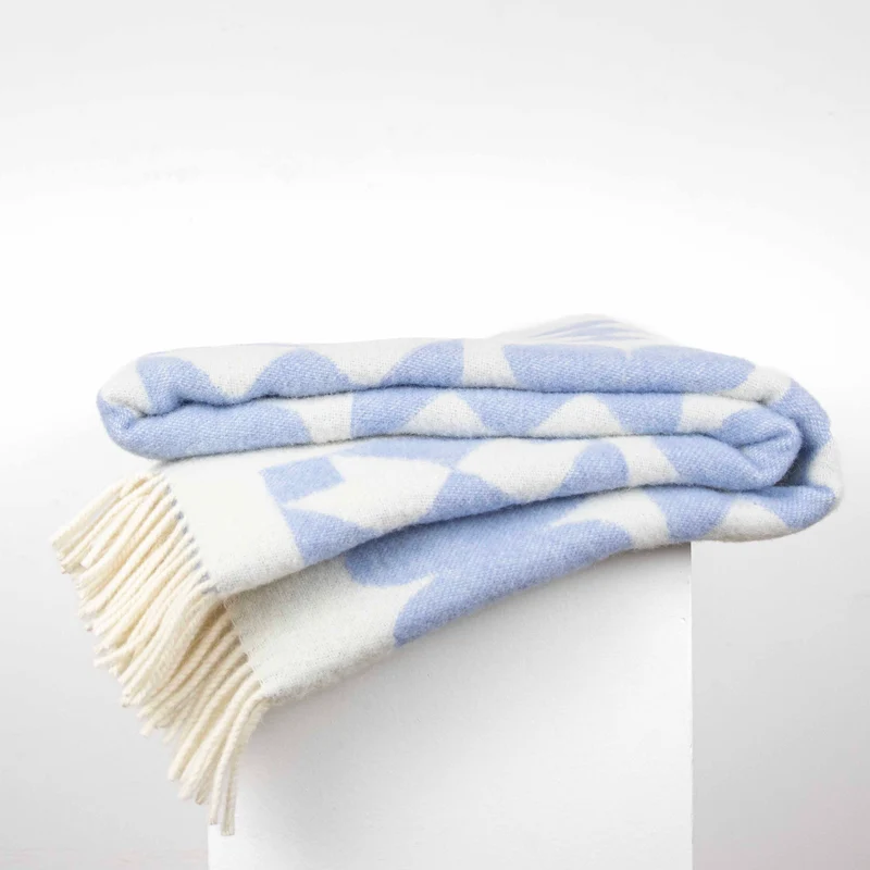 Plaid Patch Trèfle Bleu Ciel