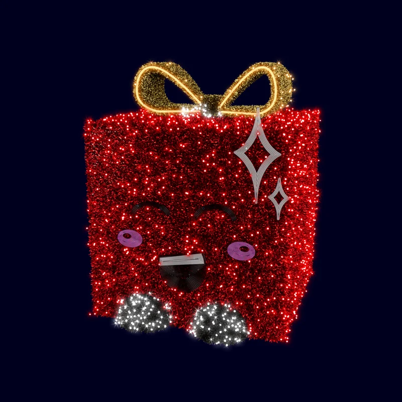 Décor de noël 3D Cadeau choupi H1,5 x L1,2 x P1,3m