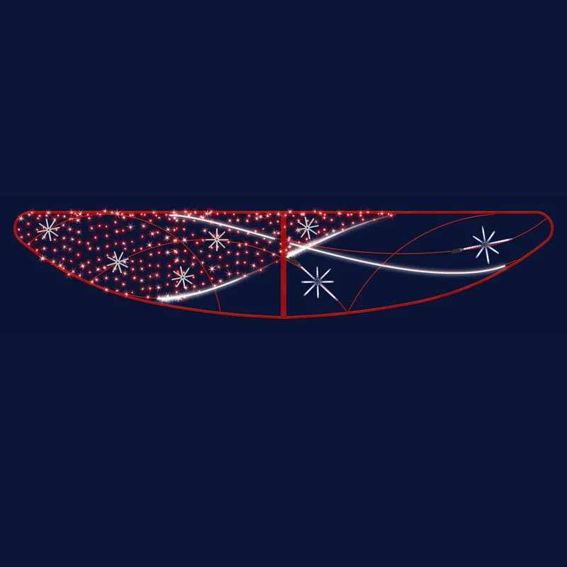 Décor de noël traversée 2D Naé floko Rouge H1 x L5m