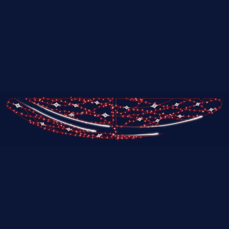 Décor de noël traversée 2D Magie Rouge H1 x L5m