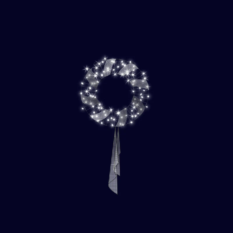 Décor de noël suspension 2D Couronne Opéra H1,4 x L0,7m