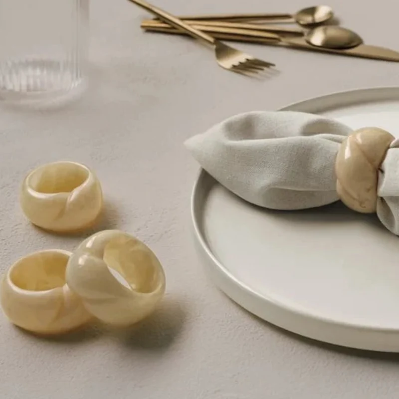 IVORY – Ensemble de 4 anneaux à serviette