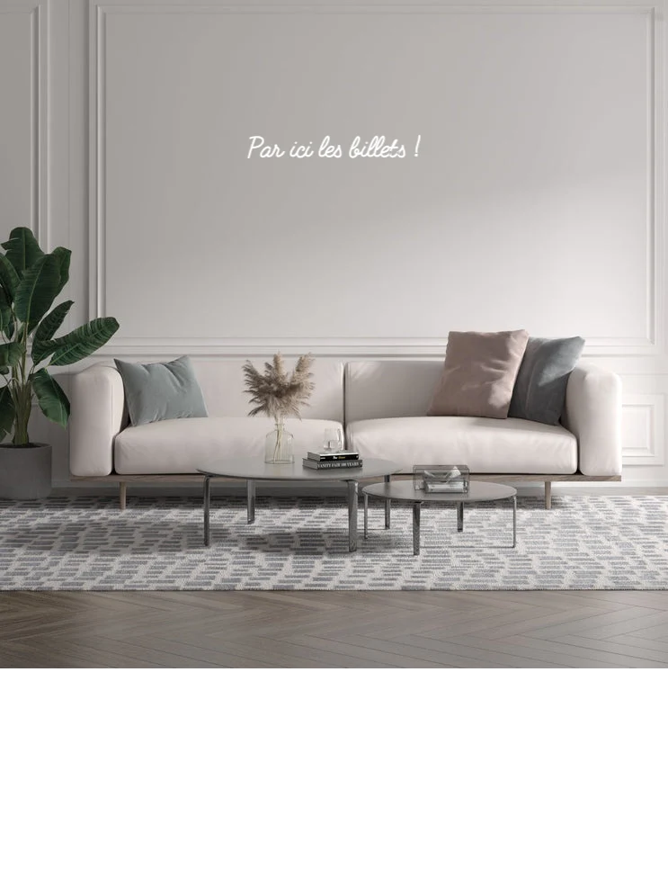 Custom text: Par ici les billets !