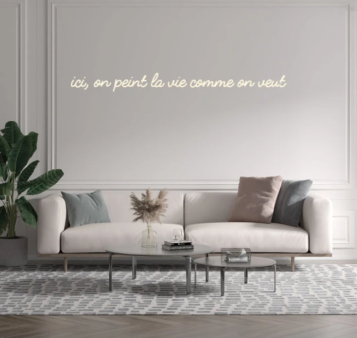 Custom text: ici, on peint la vie comme on veut