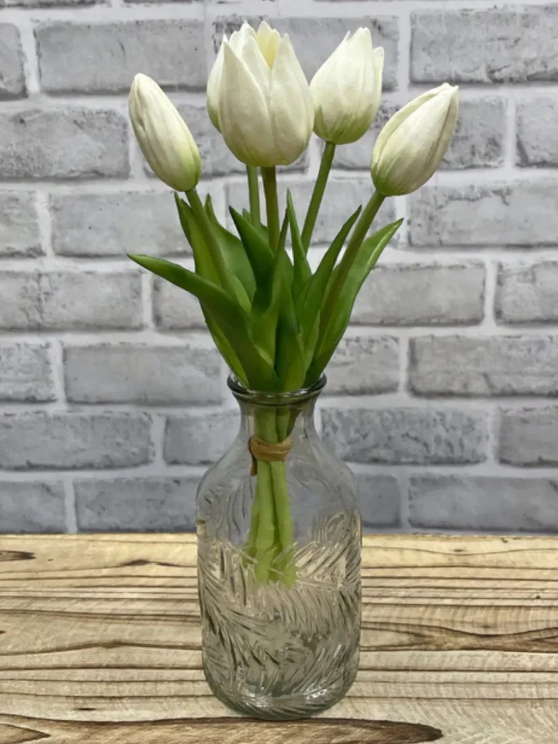 TULIPE sauvage blanche Fresh Touch de 10''