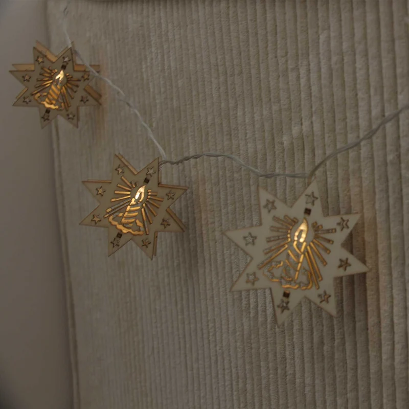 Guirlande tradition lumineuse en bois