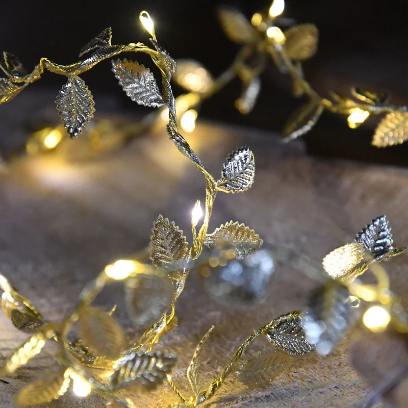 Guirlande feuilles d'or