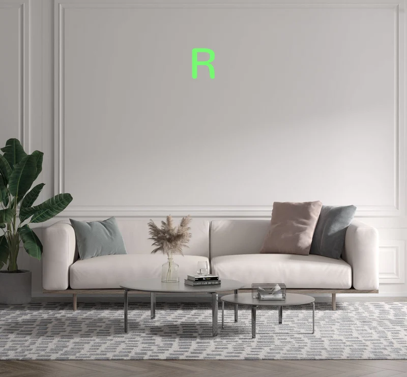 Custom text: R
