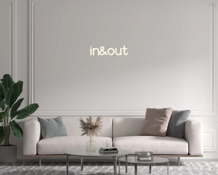Custom text: in&out