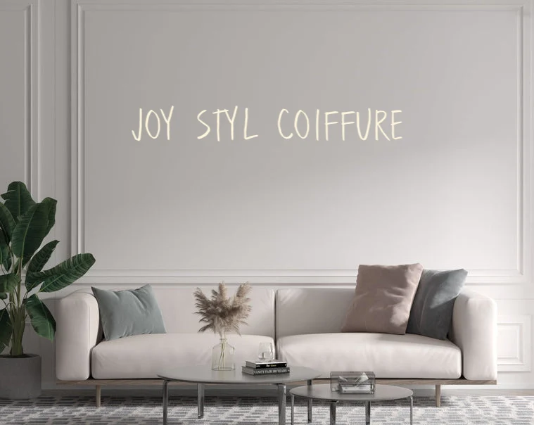 Custom text: JOY STYL COIFFURE