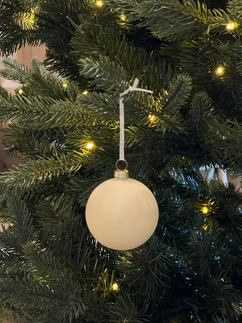 Boule en velour 2,5’’ - Crème