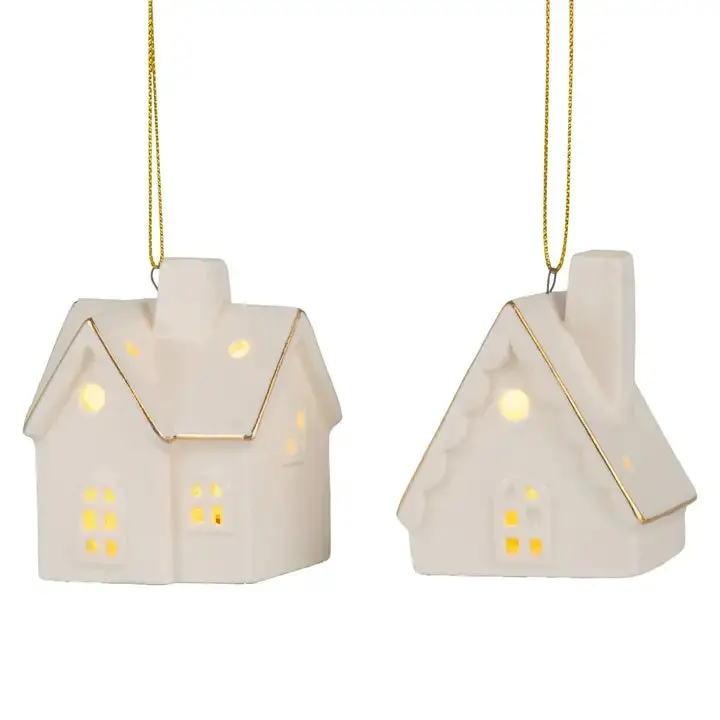 Ornements maisons en céramique blanche